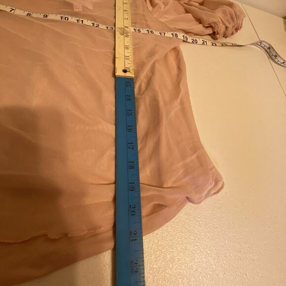 Bongo Sheer Bell Sleeve Top Detachable Tank Fairy Goth Y2K Jrs XL Rose Smoke New - Picture 2 of 10